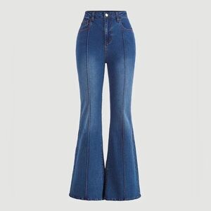 Shein MOD Retro 70s Hippie Boho Flared Bellbottom Jeans S Stretch Denim